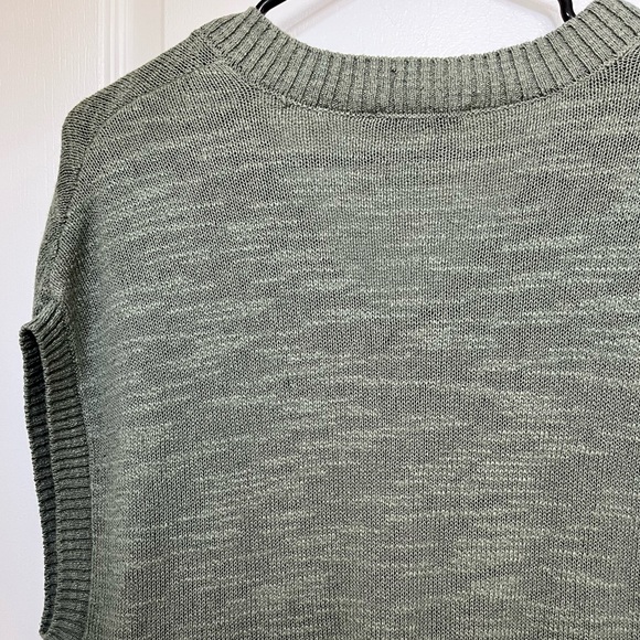 Olsen vest/pullover-side slits, ribbed v-neck, arms, and bottom, oversized - Picture 5 of 12